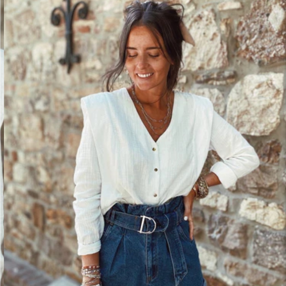 Women's White Button Down Shirt